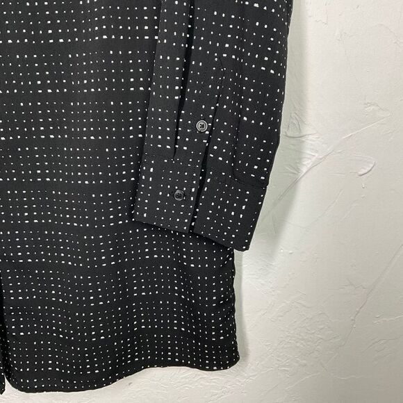 Banana Republic Factory Black White Split Back Button Up Shirt Small - Picture 2 of 7